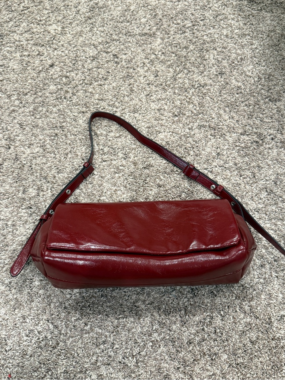 Women’s Red Leather Shoulder Bag from top shop